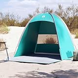 Strandzelt 3 Personen Seegrün, Wasserdichtes UV-Schutz Pop Up Zelt, Leichtes Camping Strandmuschel...