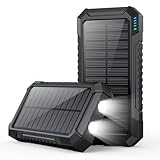 Solar Powerbank 26800mAh, PD 15W Power Bank mit USB C Tragbares Solarladegerät, Externer Akku 2...