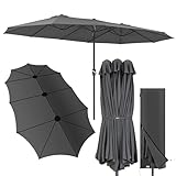 Kingsleeve® Sonnenschirm 460x270 cm UV Schutz 80+ Schutzhülle Kurbel Stabil Groß Garten Terrasse...
