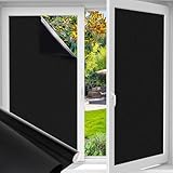 Funfox Fensterfolie Blickdicht, Milchglasfolie Selbstklebend Fenster Sichtschutzfolie Anti-UV...