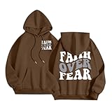 Damen Christian Faith Over Fear Hoodies Y2K Sommer Jesus Essential Pullover Kleidung Gott Komfort...