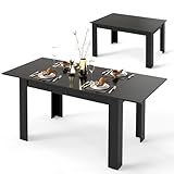 LIFEZEAL Ausziehbarer Esstisch, 158 x 70cm Esszimmertisch für 4-8 Personen, Küchentisch Holz mit...