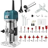 Risegun Holzfräse Oberfräse Professionell, 800W 30000 U/min Elektrischer Oberfräse Trimmer mit 15...