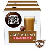 NESCAFÉ Dolce Gusto Café au Lait Decaffeinato, XXL Vorratsbox, 90 Kaffeekapseln (Robusta Bohnen,...