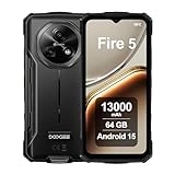 DOOGEE Fire 5 Outdoor Handy, 13000mAh, 12GB+64GB, 6.6' HD+ 90Hz, 13MP AI Kamera, IP68/IP69K, Android...