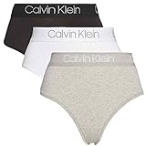 Calvin Klein Damen 3 x Tangas mit hoher Taille Tangahöschen, Schwarz/Weiß/Grau Heather, 38