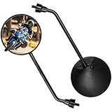 Motorrad Spiegel Set, Universal Runder Motorra-d Rückspiegel 360° drehbar mit...