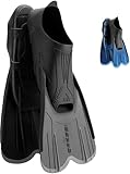 CRESSI Agua Short Fins Black 43/44 - Self Adjusting Flossen für Schnorcheln, Schwimmen und...