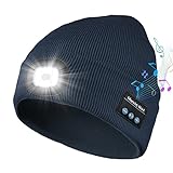 Bosttor Bluetooth Beanie Mütze mit Licht - Navy blau