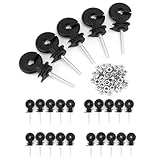 QWORK® 25x Ringisolator für Weidezaun | Metrisches Gewinde 6mm x 36mm | für Draht bis 10mm...