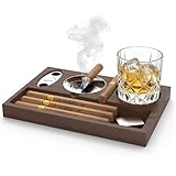 auvstar Herren Zigarrenaschenbecher aus Holz für Herren Massivholz für Zigarren Geeignet Inklusive...