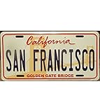 Hotrodspirit – Nummernschild San Francisco California tole USA im Relief-Design