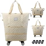 Rollbare Reisetasche mit Rollen und Griff, erweiterbare faltbare Gepäcktasche, Trocken- und...