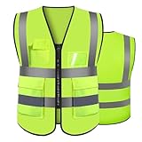 1 Warnweste, Reflektierende Sicherheitsweste, Warnweste, Warnweste, Reflektierende Jacke, Jacke Mit...