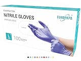 EUROPAPA® 100x Nitrilhandschuhe Box Einweghandschuhe, Einmalhandschuhe, Untersuchungshandschuhe,...