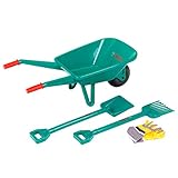 Klein Theo 2752 Bosch Gartenset mit Schubkarre | Mit Schaufel, Rechen und Arbeitshandschuhen |...