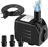 Awroutdoor Wasserpumpe Tauchpumpe, 1800L/H Aquariumpump für Teich Brunnen Aquarium Garten,...