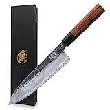 MITSUMOTO SAKARI 22 cm Gyuto Japanisches Messer, Handgeschmiedetes Küchenmesser Profi...