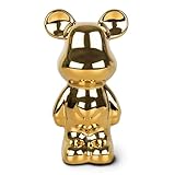 greafy Bär-Statue aus Keramik – Hochglänzende Oberfläche in edlem Gold, 18 cm hoch, dekorative...