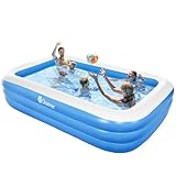 Duerer Aufblasbarer Pool Rechteckig, 305cm x 182cm x 56cm, Planschbecken groß für Kinder und...