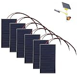 6 Stück 62 x 36 mm Mini Solarpanel, 3V 0,27W 90mA Mikro-Mini-Solar-Panel-Zellen Sonnenkollektor...