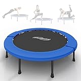 Physionics® Mini Trampolin - Klappbar, Ø81/91/96/102/114/122cm, bis 100 kg, Schwarz-Blau -...