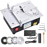 Mini Tischkreissäge mit 4 Klingen, 7-Gang-Netzteil Einstellbarer Präzisions Table Saw, 96W...