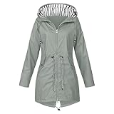 Regenjacke Damen Wasserdicht Atmungsaktiv Softshelljacke für Damen Große Größen Regenmantel...