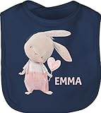 Baby Lätzchen - Mädchen Hase Rabbit Häschen Langohr Süße Hasen - Unisize - Navy Blau -...