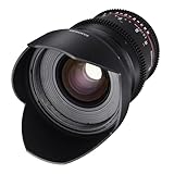 Samyang 24/1,5 Objektiv Video DSLR II Canon EF manueller Fokus Videoobjektiv 0,8 Zahnkranz Gear,...