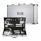 Grillkoffer - Premium Edelstahl Grillkoffer Papa, Männer und Frauen - Perfekt für Gasgrill,...