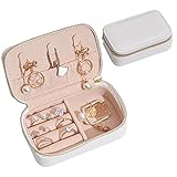 CHCWR Schmuckschachtel Schmuckschachtel Aufbewahrungsbox tragbarer Travel Leder Schmuck Box Ring...