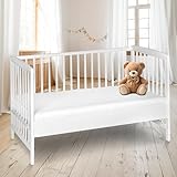 Schardt - Baby Beistellbett Micky - weiß - 60x120cm - aus massivem Buchenholz - Stufenlos...