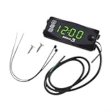3-in-1-Voltmeter mit elektronischer Uhr und Thermometer, IP67 wasserdichte LED-Digitalanzeige für...
