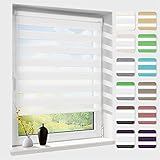 Doppelrollo klemmfix ohne Bohren, Duo Rollos für Fenster & Tür mit Bohren, Version 2024 weiß B45...