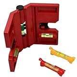 Winkelwasserwaage Rot, Pfosten Wasserwaage mit Magnet, Pfostenwasserwaage 18,8cm x 13,4cm für...