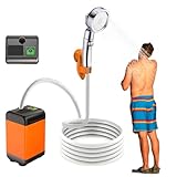 LIROPAU Tragbare Campingdusche Akku mit Pumpe, Tragbare Dusche mit Pumpe für Camping, 6000mAh...