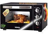 Minibackofen 23 Liter 1400 Watt, Minibackofen mit Umluft, Mini Backofen mit Luft-isoliertem...