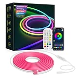 RGB Neon LED Strip 5M mit APP und Fernbedienung, Musik Sync, DIY-Modus, 16 Millionen Farben, 213...