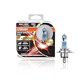 Osram NIGHT BREAKER 200, H4, + 200% Licht, Halogenlampe für Scheinwerfer, 64193NB200-HCB,...