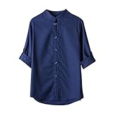 Zarupeng Herren Shirt Hemd Klassischen Chinesischen Stil Kung Fu Shirt Tops Tang Anzug Einfarbig 3/4...