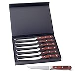 Hanseküche Steakmesser Set – 6x Hochwertige Steakmesser mit Holzgriff – Edles Besteck Set aus...