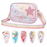 VGMANNTA Umhängetasche Mädchen Handtasche Kinder Mädchen Tasche Mädchen Satz Einhorn-Haarspangen...