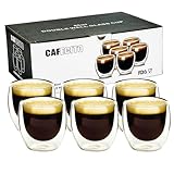 Espressotassen Set (6 x 80ml),Doppelwandig Espresso Gläser Thermogläser Gläser aus...