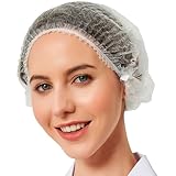 KIBERTIC - 100 Stück Haarnetz | OP Haube aus Einwegstoff Weiß | kopfhaube einweg für Küche und...