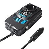 NDDI POWER 150W Auto Wechselrichter 12V DC auf 230V AC Wandler mit 2 USB Port Ladegerät, Laden Sie...