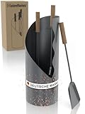 Heimfleiss® Kaminbesteck Modern Grau | Ofenbesteck Kaminbesteck Set | Hochwertiges Kaminset aus...