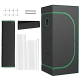 SUBTLETY 60x60x140cm Grow Zelt Komplettset Indoor Growschrank für Homegrow Lichtdicht Pflanzzelt...