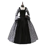 Vhersily Palazzo Kleid Elegant Mittelalter Damen Karneval Venezianisch Kleid Maskerade Lolita Party...