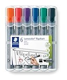 STAEDTLER Flipchart Marker Lumocolor, Keilspitze ca. 2,0 - 5,0 mm Linienbreite, lange Lebensdauer,...